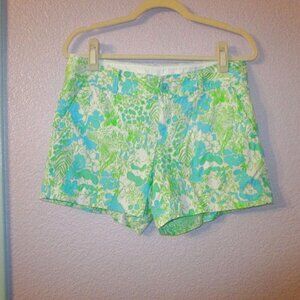 Lilly Pulitzer Callahan Shorts Size 6 Limeade It's A Zoo Panda Bear Beach Resort